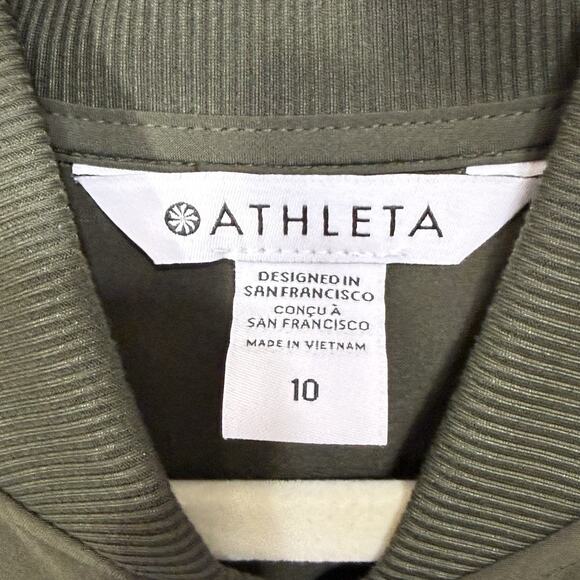 Athleta Brooklyn Utility Romper Size 10 Dark Olive Green Zip Front Pockets EUC - Picture 8 of 11